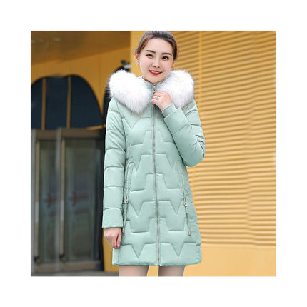 Women's Puffer Jackets Winter Coats Padded Outerwear with Faux Fur Trim Hood