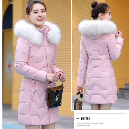 Women's Puffer Jackets Winter Coats Padded Outerwear with Faux Fur Trim Hood