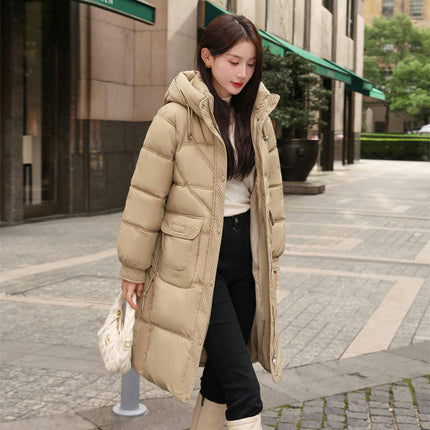 Women's Long Winter Coat Puffer Padded Jacket Outerwear with Hood