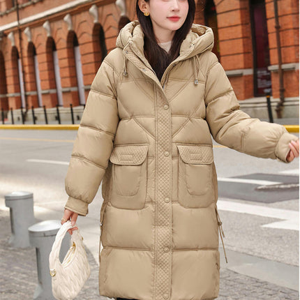 Women's Long Winter Coat Puffer Padded Jacket Outerwear with Hood