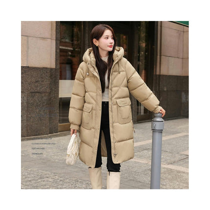 Women's Long Winter Coat Puffer Padded Jacket Outerwear with Hood