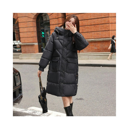 Women's Long Winter Coat Puffer Padded Jacket Outerwear with Hood