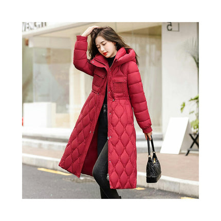 Women's Winter Coat Long Puffer Padded Jacket Outerwear with Hood