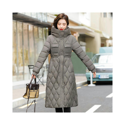 Women's Winter Coat Long Puffer Padded Jacket Outerwear with Hood