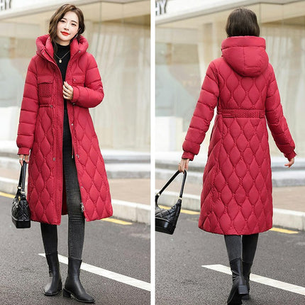 Women's Winter Coat Long Puffer Padded Jacket Outerwear with Hood