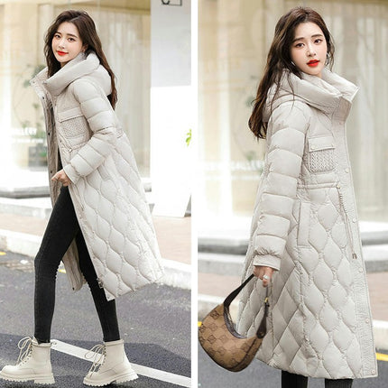 Women's Winter Coat Long Puffer Padded Jacket Outerwear with Hood