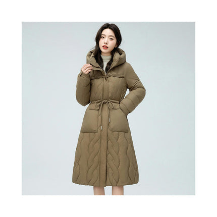 Women's Long Hooded Puffer Jacket Padded Down Winter Coat Outwear