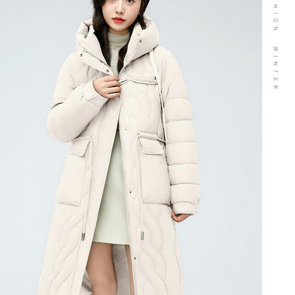 Women's Long Hooded Puffer Jacket Padded Down Winter Coat Outwear