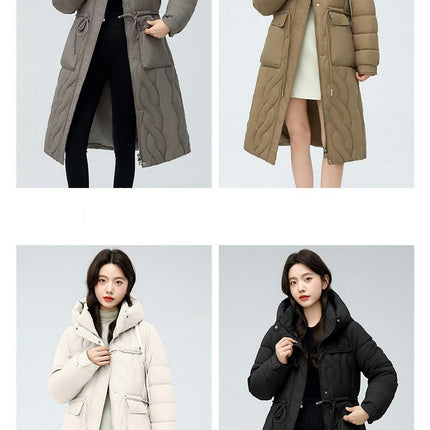 Women's Long Hooded Puffer Jacket Padded Down Winter Coat Outwear