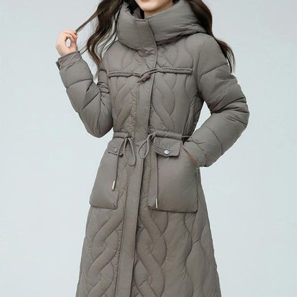 Women's Long Hooded Puffer Jacket Padded Down Winter Coat Outwear