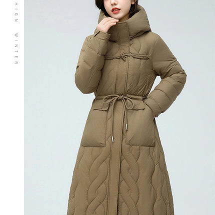 Women's Long Hooded Puffer Jacket Padded Down Winter Coat Outwear