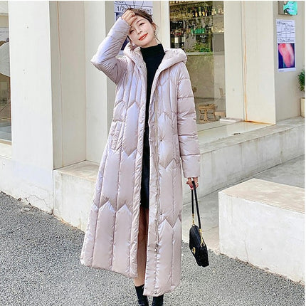 Women's Thicken Down Coat with Hood Long Puffer Winter Jacket Outwear