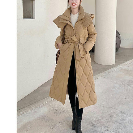 Women's Hooded Thickened Long Down Jacket Winter Puffer Coat Outwear