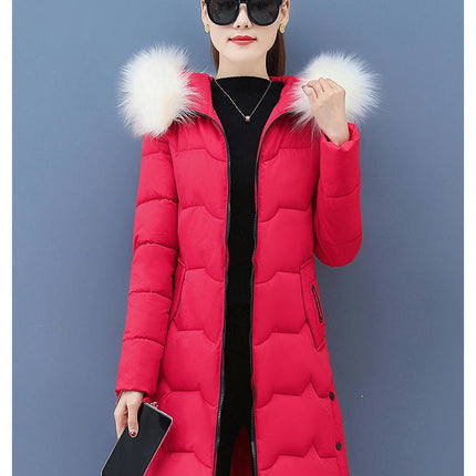 Women's Winter Thicken Jacket Outwear Puffer Coat with Faux Fur Hood