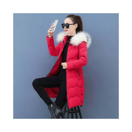 Women's Winter Thicken Jacket Outwear Puffer Coat with Faux Fur Hood