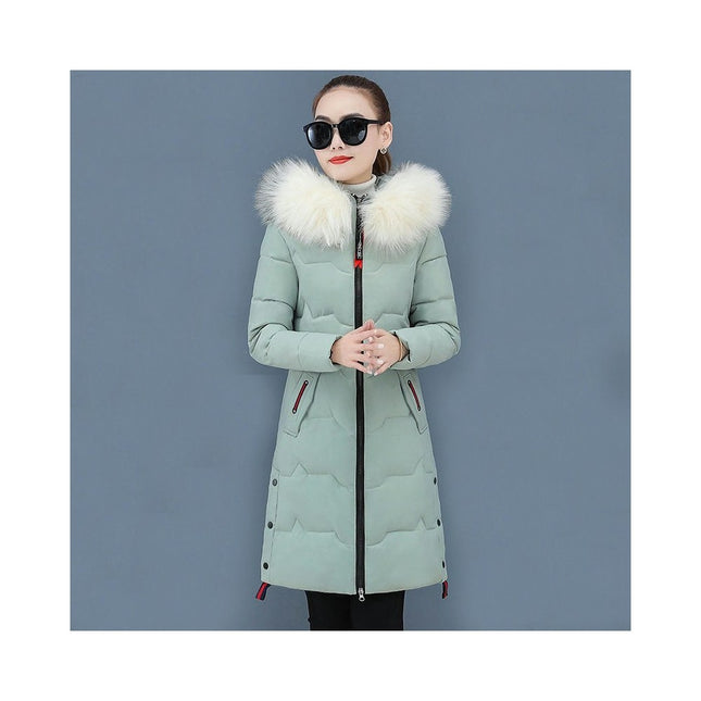 Women's Winter Thicken Jacket Outwear Puffer Coat with Faux Fur Hood