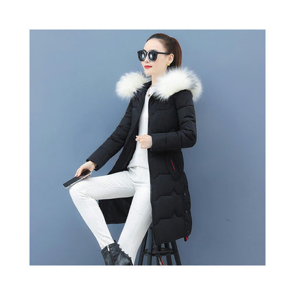 Women's Winter Thicken Jacket Outwear Puffer Coat with Faux Fur Hood