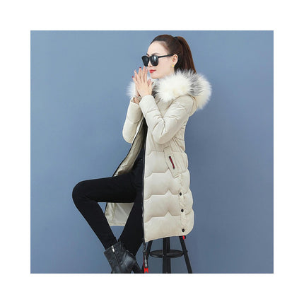 Women's Winter Thicken Jacket Outwear Puffer Coat with Faux Fur Hood