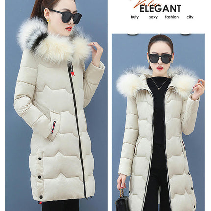 Women's Winter Thicken Jacket Outwear Puffer Coat with Faux Fur Hood