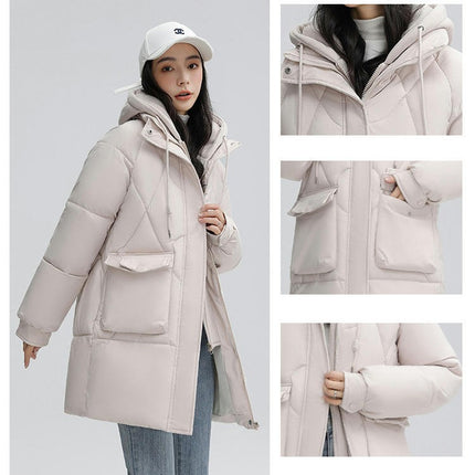 Women's Padded Puffer Coat Hooded Winter Puffy Jacket Outwear