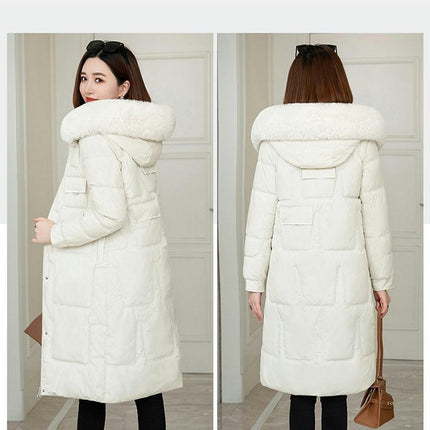 Women's Puffer Coat Winter Padded Jacket with Faux Fur Trim Hood