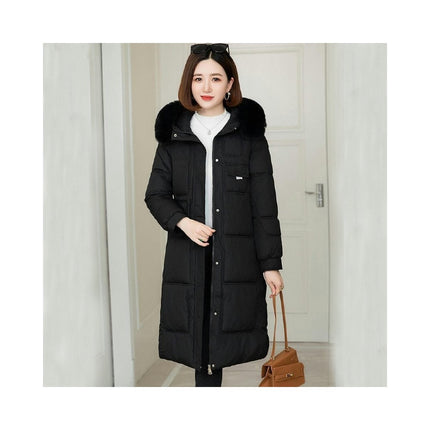 Women's Puffer Coat Winter Padded Jacket with Faux Fur Trim Hood