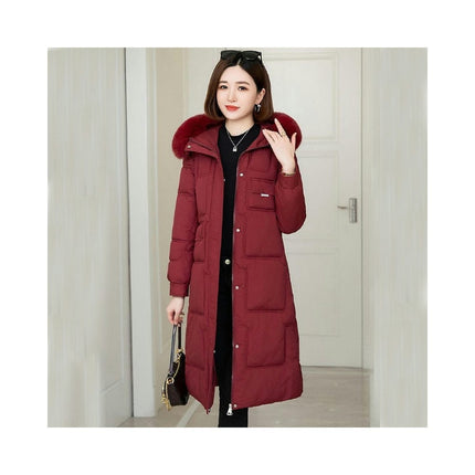 Women's Puffer Coat Winter Padded Jacket with Faux Fur Trim Hood