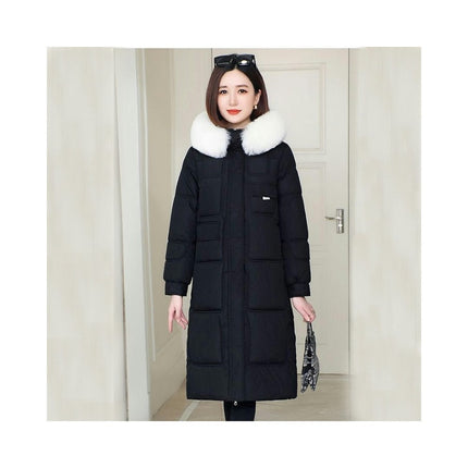 Women's Puffer Coat Winter Padded Jacket with Faux Fur Trim Hood