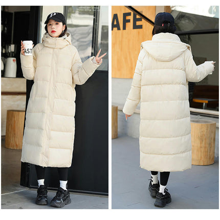 Women's Winter Long Down Jackets Thickened Hooded Puffer Quilted Coat