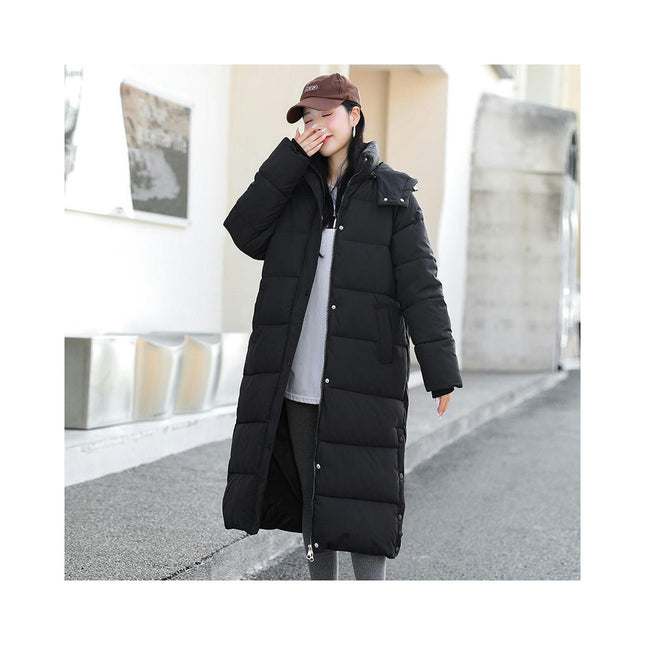 Women's Winter Long Down Jackets Thickened Hooded Puffer Quilted Coat