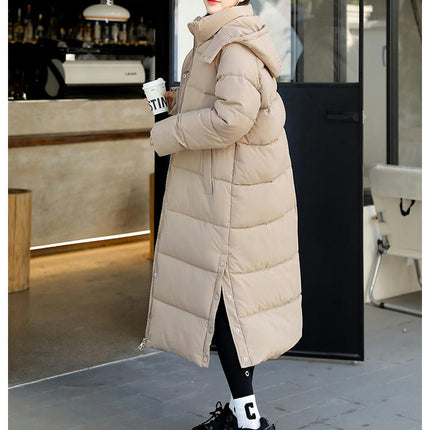 Women's Winter Long Down Jackets Thickened Hooded Puffer Quilted Coat