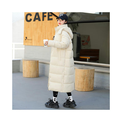 Women's Winter Long Down Jackets Thickened Hooded Puffer Quilted Coat