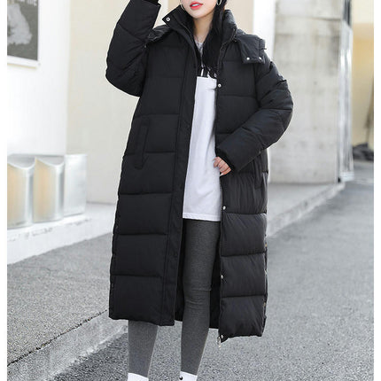 Women's Winter Long Down Jackets Thickened Hooded Puffer Quilted Coat