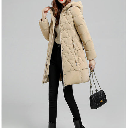 Women's Hooded Winter Thickened Coat Quilted Puffer Jacket Outwear