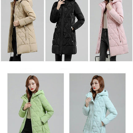 Women's Hooded Winter Thickened Coat Quilted Puffer Jacket Outwear