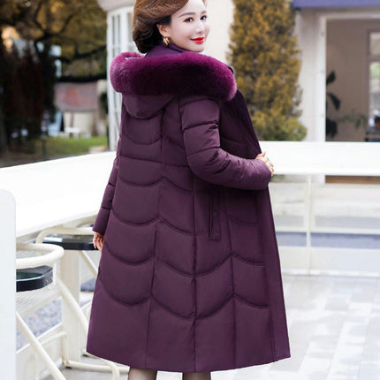 Women's Down Coat with Faux Fur Hood Padded Puffer Jacket