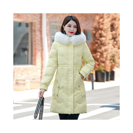 Women's Winter Coat Thickened Puffer Jacket with Faux Fur Hood