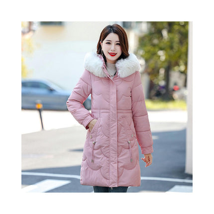 Women's Winter Coat Thickened Puffer Jacket with Faux Fur Hood