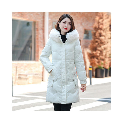 Women's Winter Coat Thickened Puffer Jacket with Faux Fur Hood