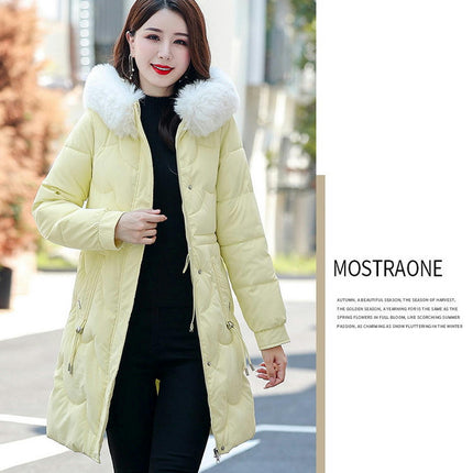 Women's Winter Coat Thickened Puffer Jacket with Faux Fur Hood