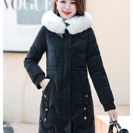 Women's Winter Coat Thickened Puffer Jacket with Faux Fur Hood