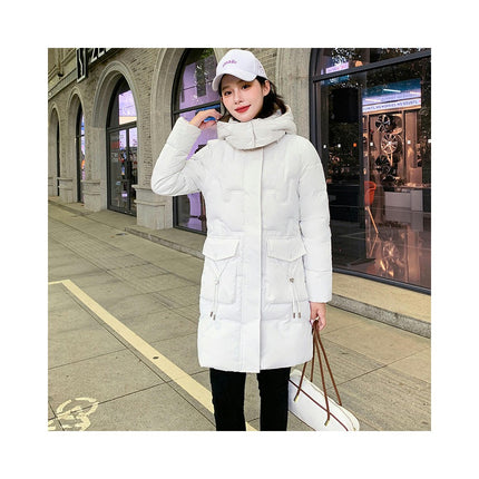 Women's Winter Puffer Jacket Long Quilted Coats Padded Outerwear with Hood