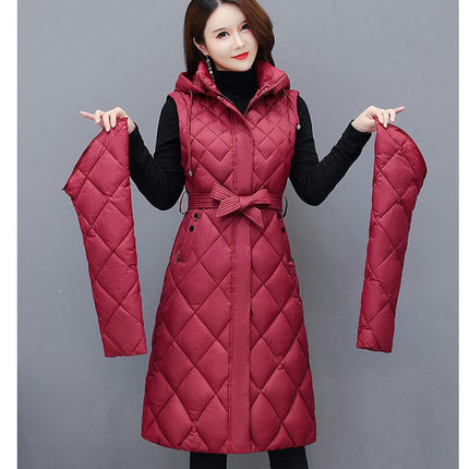 Women's Winter Hooded Coat Lightweight Long Puffer Jacket Outerwear