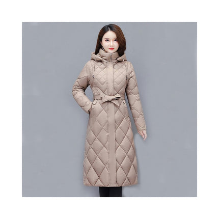 Women's Winter Hooded Coat Lightweight Long Puffer Jacket Outerwear