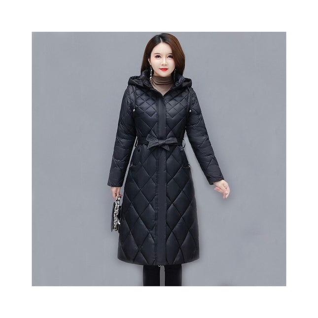 Women's Winter Hooded Coat Lightweight Long Puffer Jacket Outerwear