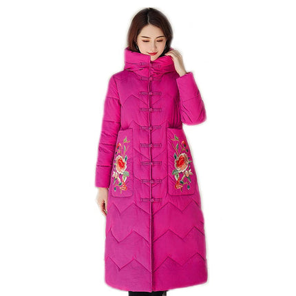 Women's Padded Coat with Hood Long Puffer Winter Jacket Outerwear