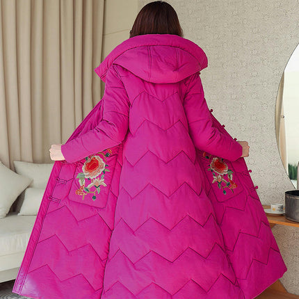 Women's Padded Coat with Hood Long Puffer Winter Jacket Outerwear