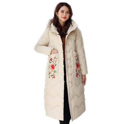 Women's Padded Coat with Hood Long Puffer Winter Jacket Outerwear