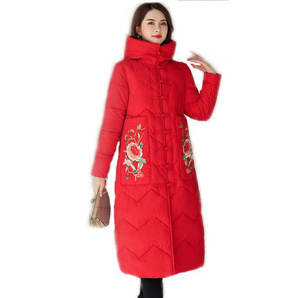 Women's Padded Coat with Hood Long Puffer Winter Jacket Outerwear