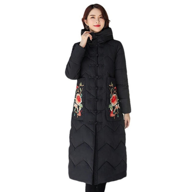 Women's Padded Coat with Hood Long Puffer Winter Jacket Outerwear